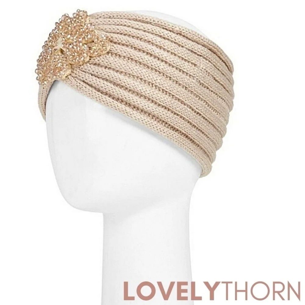 ALDO // jeweled beaded sparkly knit headband turban